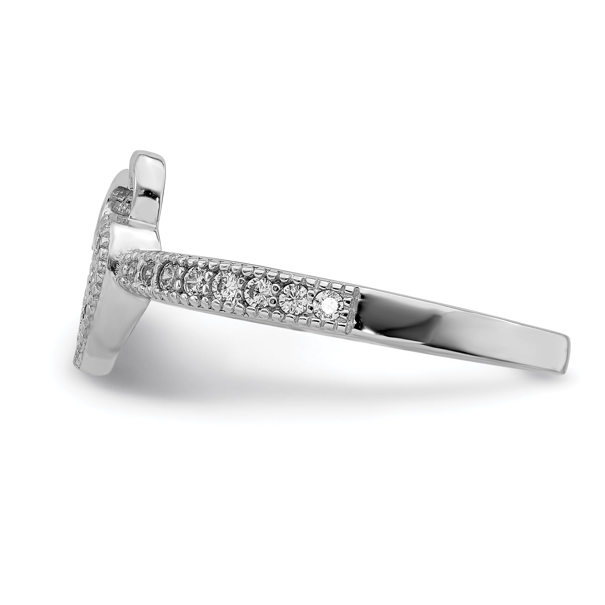Sterlingsilber Herzen Rhodiniert Zirkonia Ring