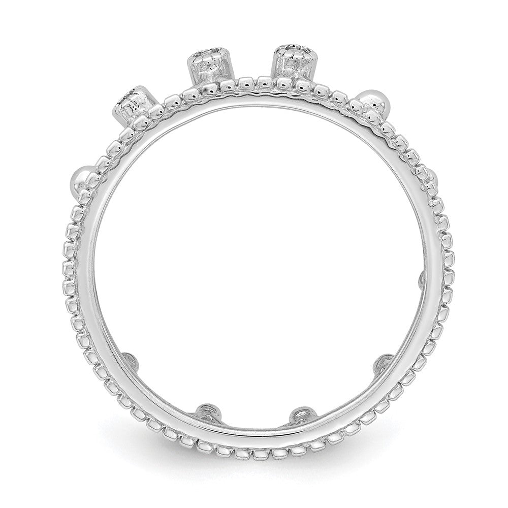 Sterlingsilber Rhodiniert Zirkonia Krone Ring