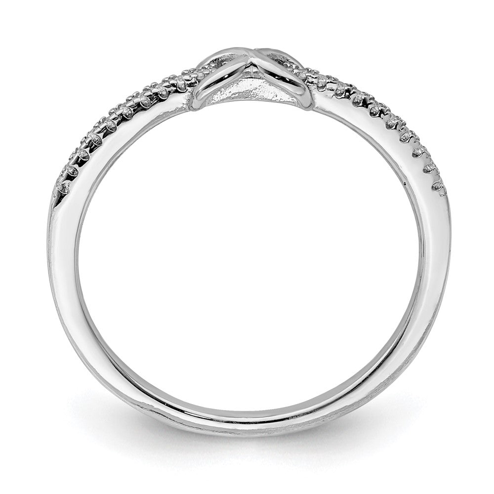 Sterlingsilber Rhodiniert Zirkonia Unendlichkeit Ring