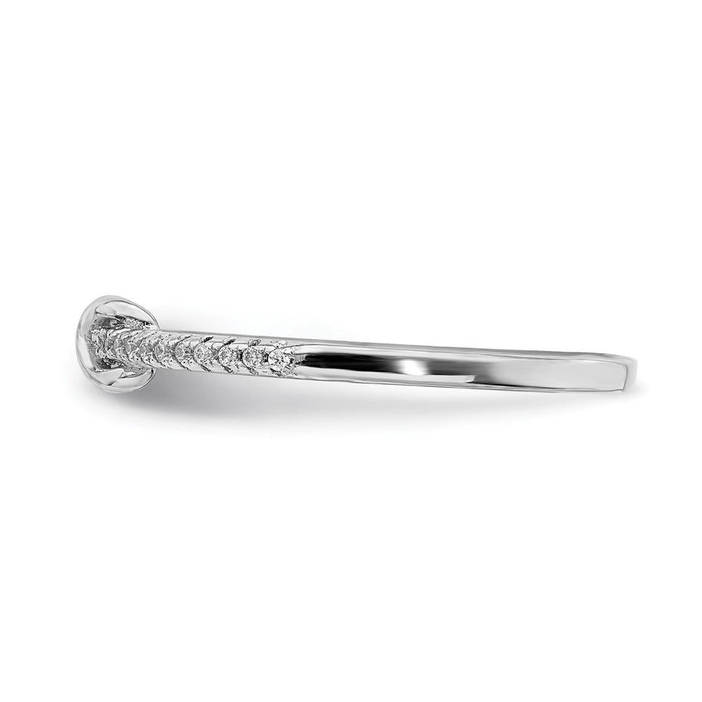Sterlingsilber Rhodiniert Zirkonia Unendlichkeit Ring
