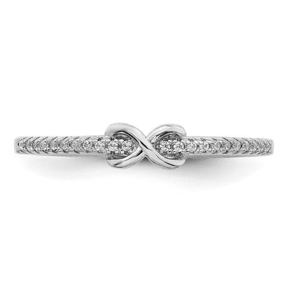 Sterlingsilber Rhodiniert Zirkonia Unendlichkeit Ring