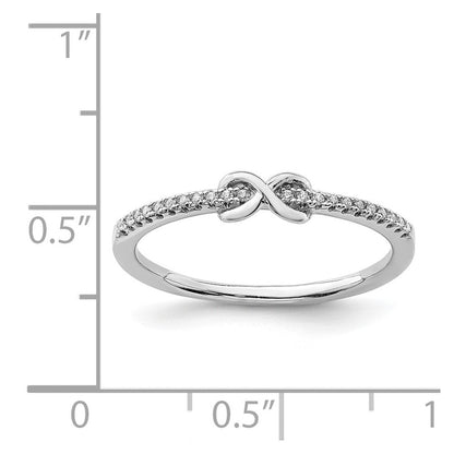 Sterlingsilber Rhodiniert Zirkonia Unendlichkeit Ring