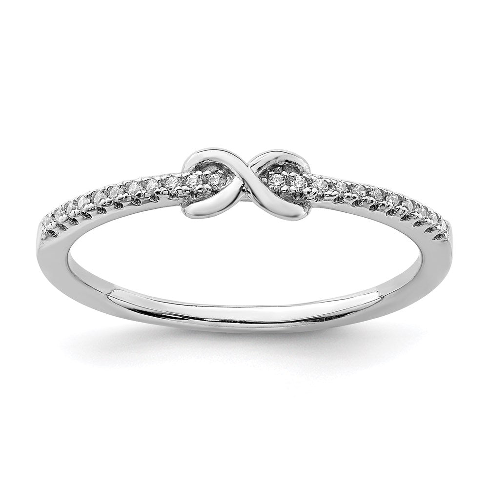 Sterlingsilber Rhodiniert Zirkonia Unendlichkeit Ring
