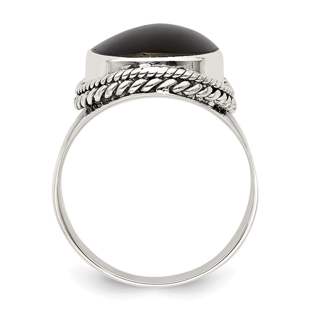Sterlingsilber Poliert Schwarz Onyx Ring