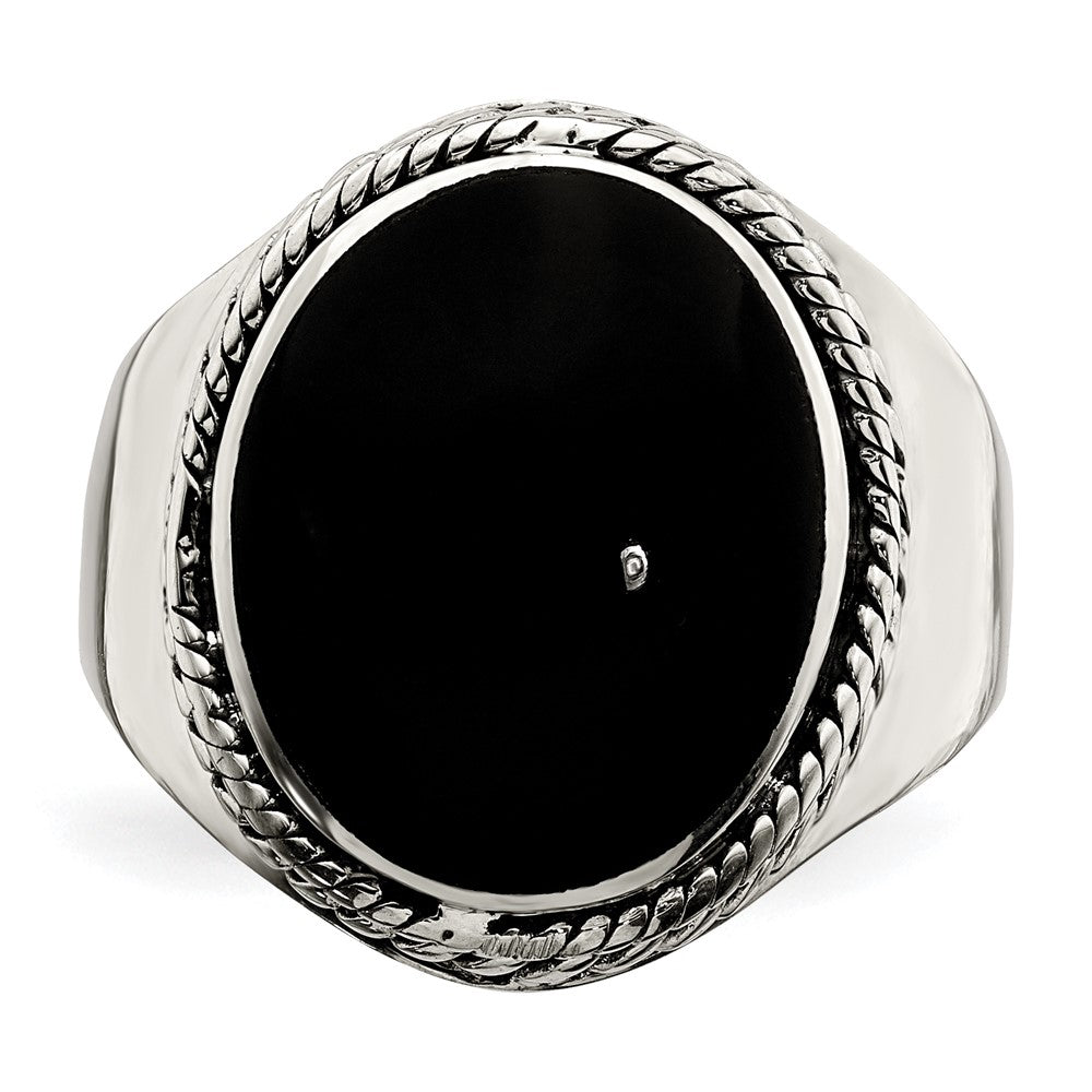 Sterlingsilber Poliert Schwarz Onyx Ring