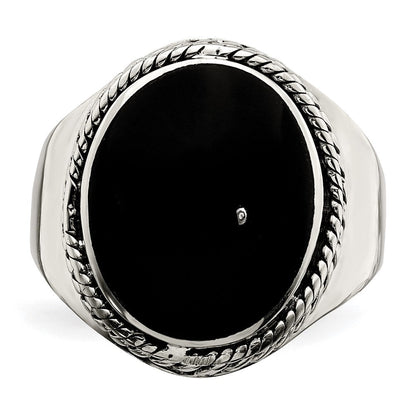 Sterlingsilber Poliert Schwarz Onyx Ring
