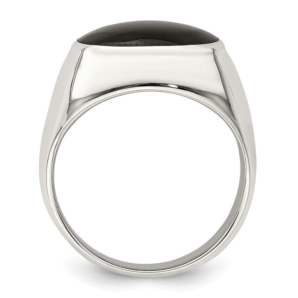 Sterlingsilber Poliert Schwarz Onyx Ring
