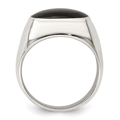 Sterlingsilber Poliert Schwarz Onyx Ring