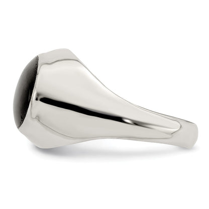 Sterlingsilber Poliert Schwarz Onyx Ring