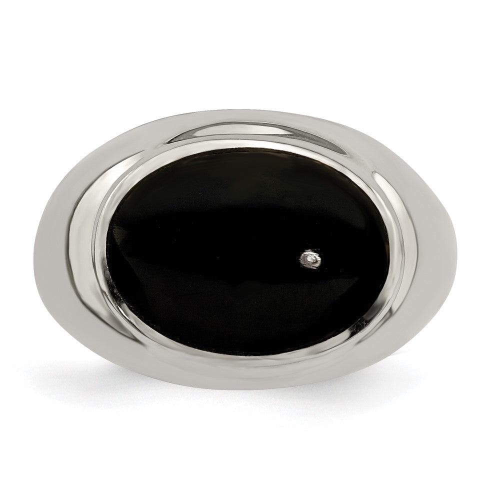 Sterlingsilber Poliert Schwarz Onyx Ring