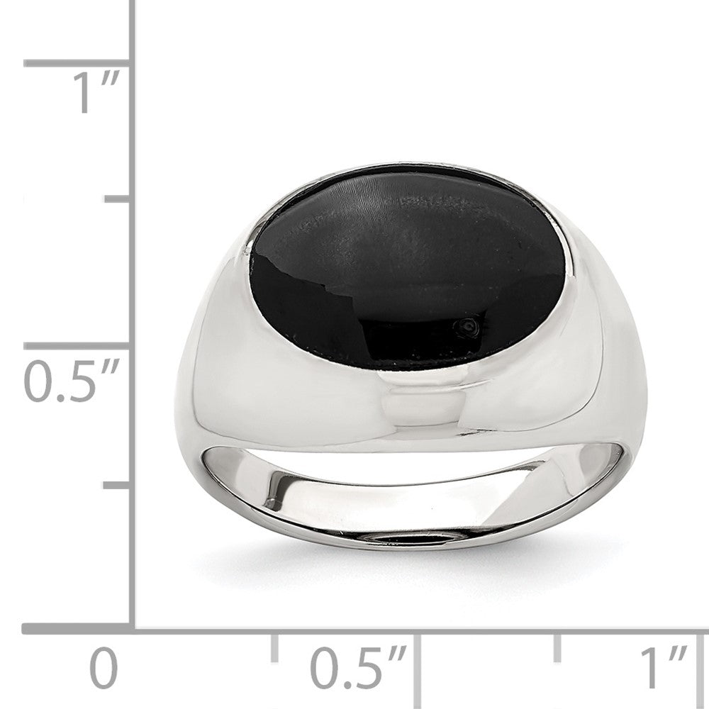 Sterlingsilber Poliert Schwarz Onyx Ring