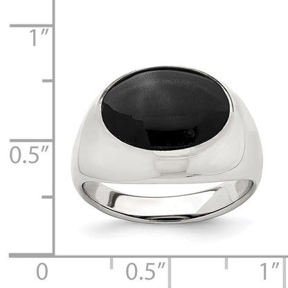 Sterlingsilber Poliert Schwarz Onyx Ring
