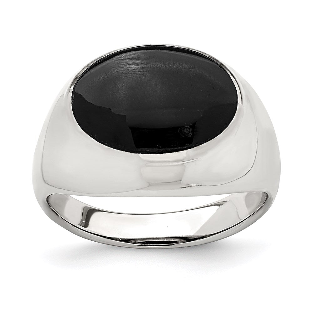 Sterlingsilber Poliert Schwarz Onyx Ring