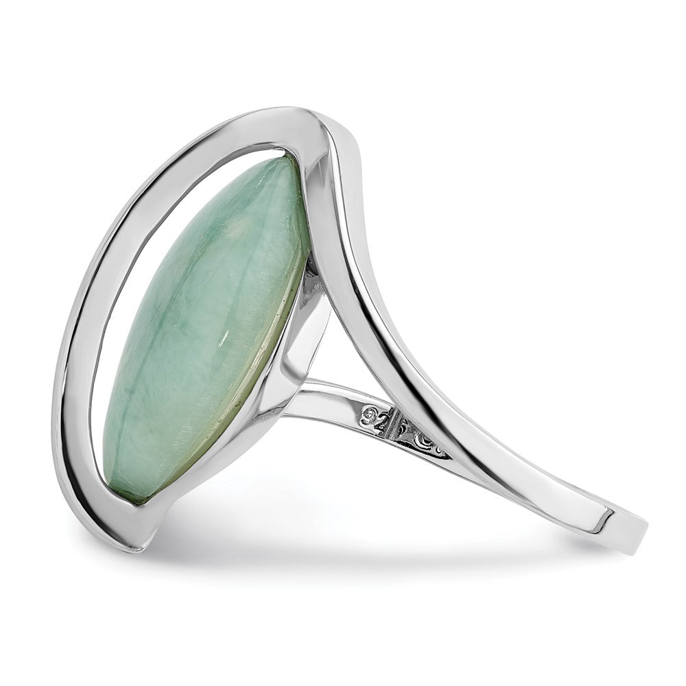Sterlingsilber Rhodiniert Larimar Gedreht Ring