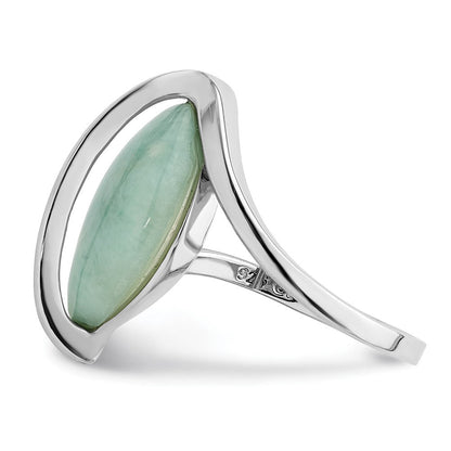 Sterlingsilber Rhodiniert Larimar Gedreht Ring