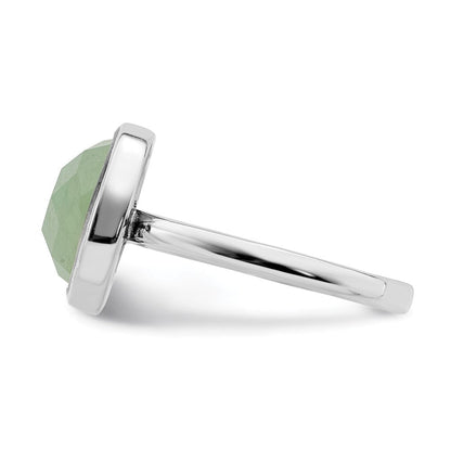Sterlingsilber Rhodiniert Grün Zirkonia Ring