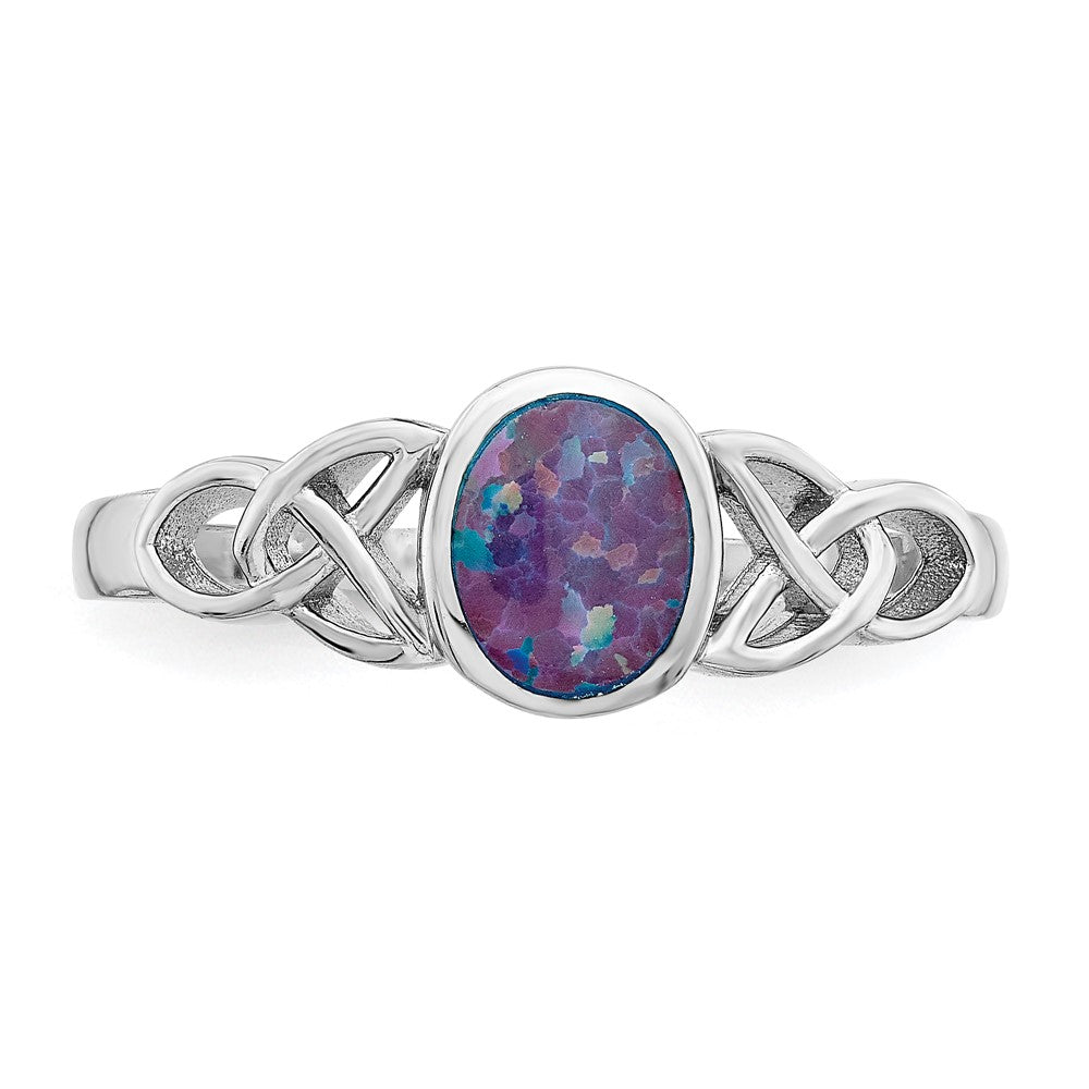 Sterlingsilber Rhodiniert Im Labor Erzeugt Opal Ring