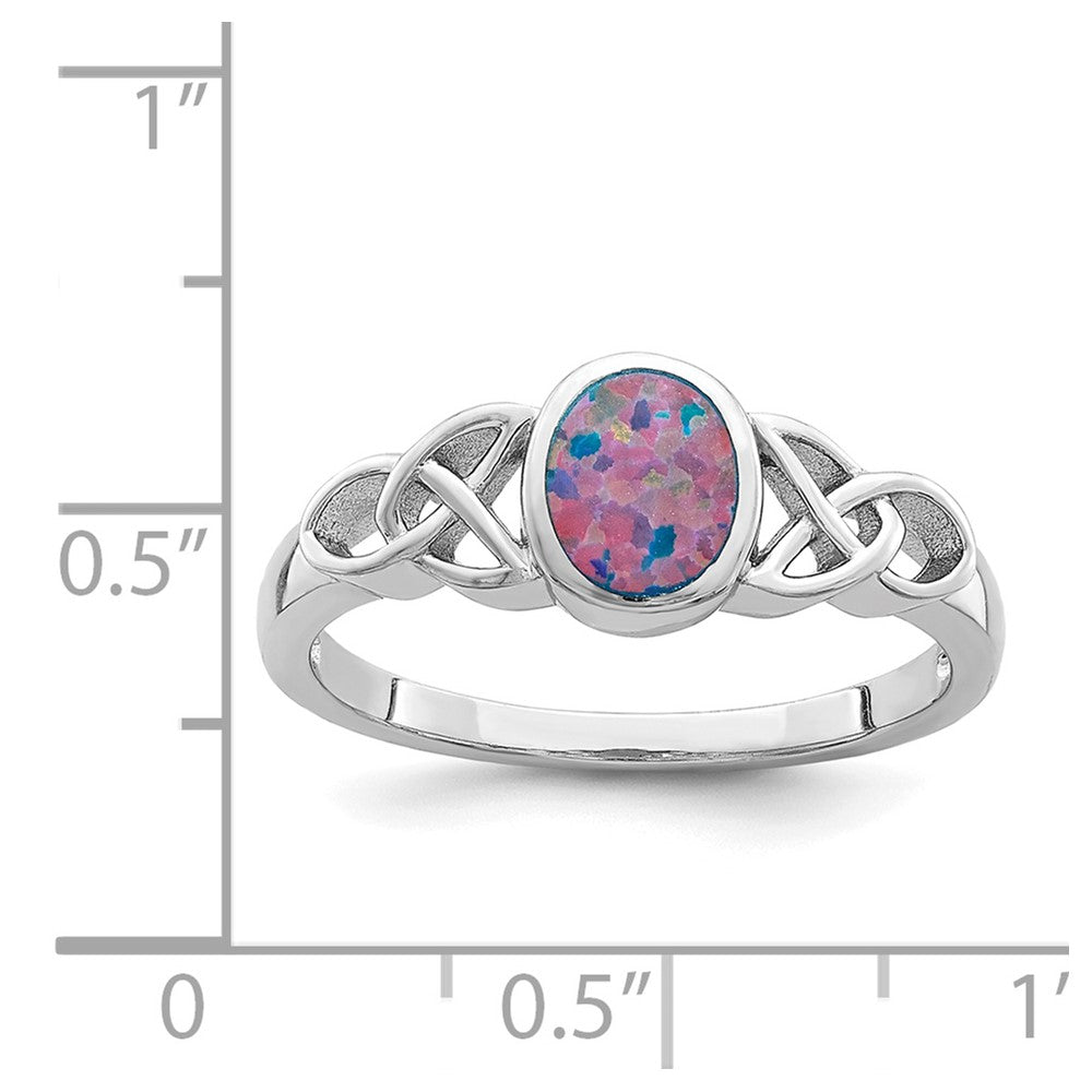 Sterlingsilber Rhodiniert Im Labor Erzeugt Opal Ring