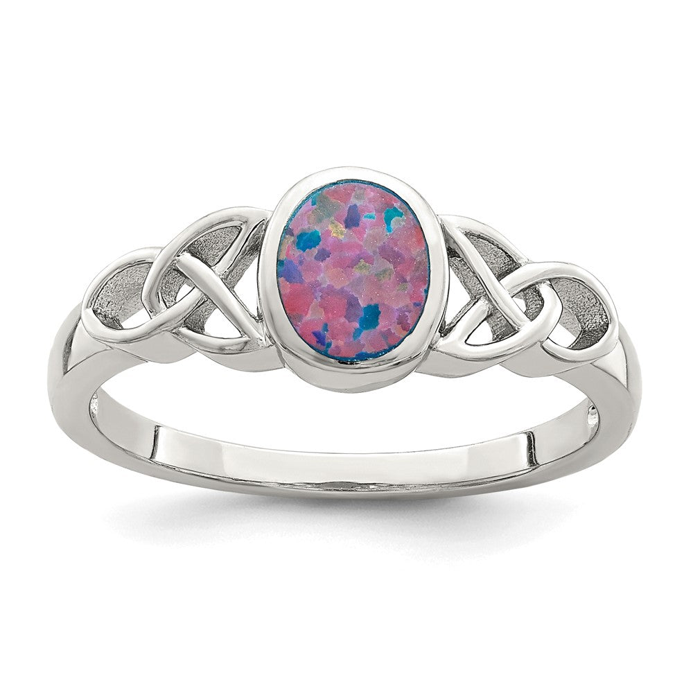 Sterlingsilber Rhodiniert Im Labor Erzeugt Opal Ring