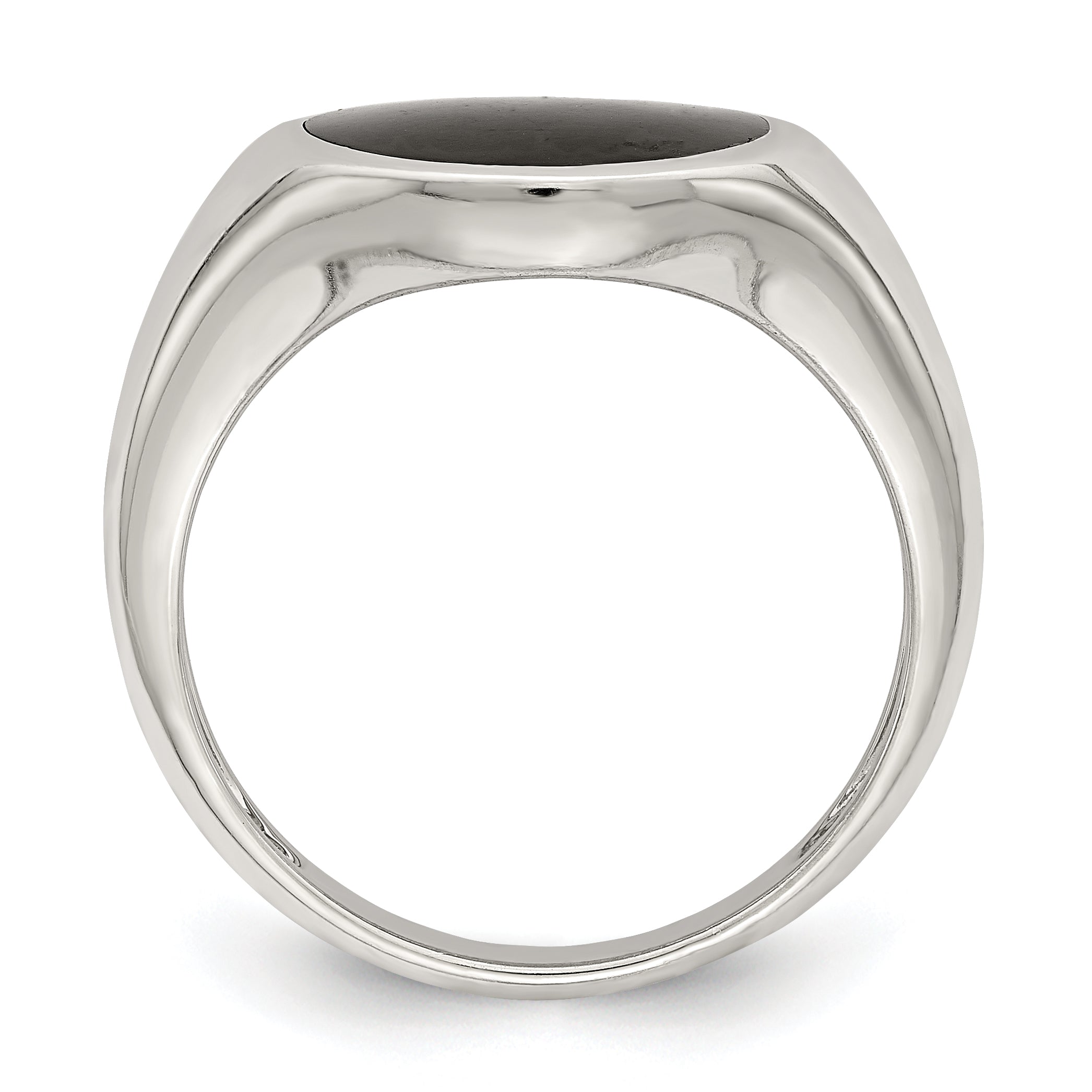 Sterlingsilber Onyx Einlage Ring