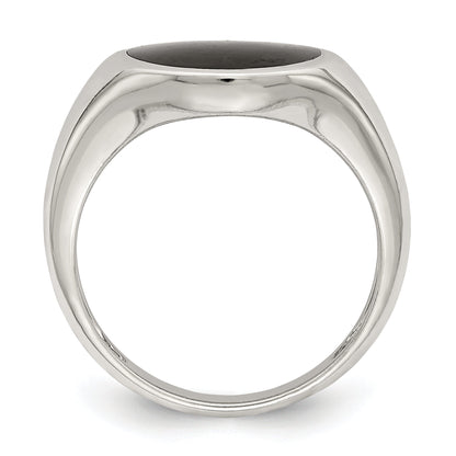 Sterlingsilber Onyx Einlage Ring