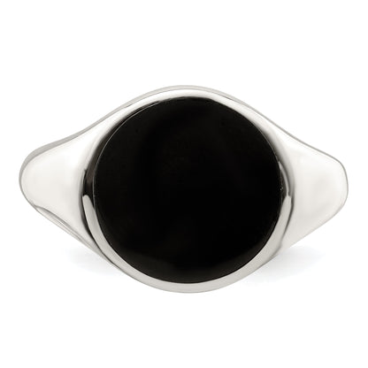 Sterlingsilber Onyx Einlage Ring
