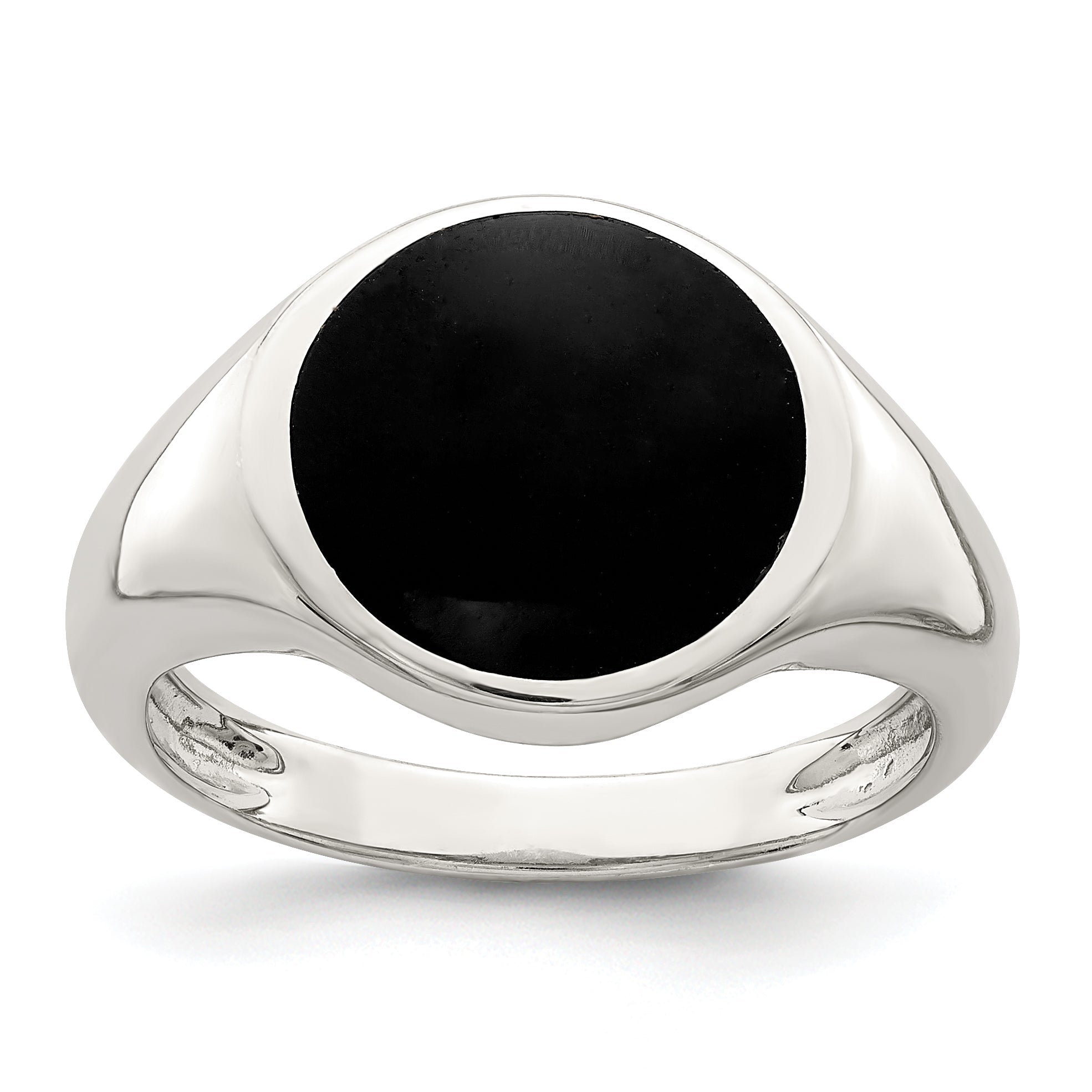 Sterlingsilber Onyx Einlage Ring