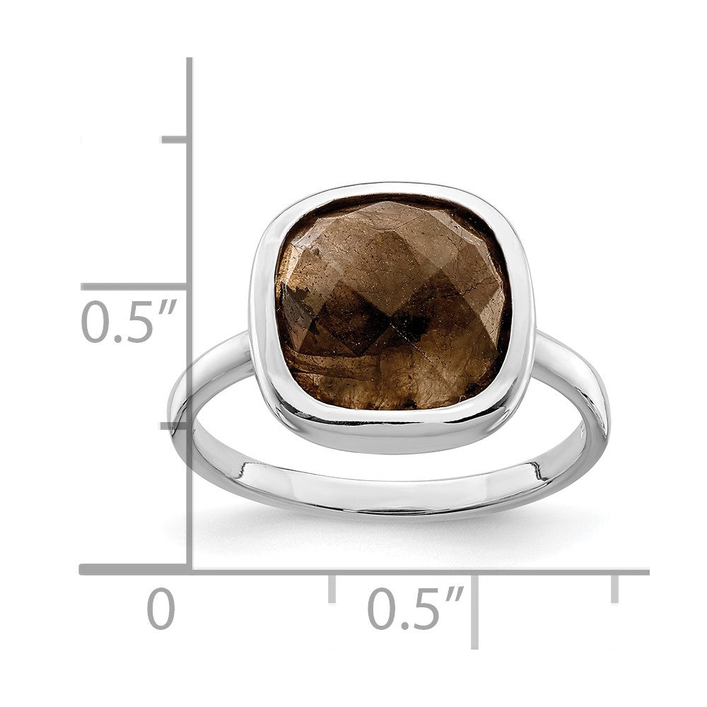 Sterlingsilber Rhodiniert Braun Zirkonia Ring