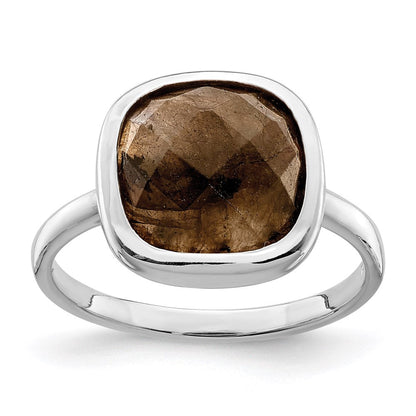 Sterlingsilber Rhodiniert Braun Zirkonia Ring