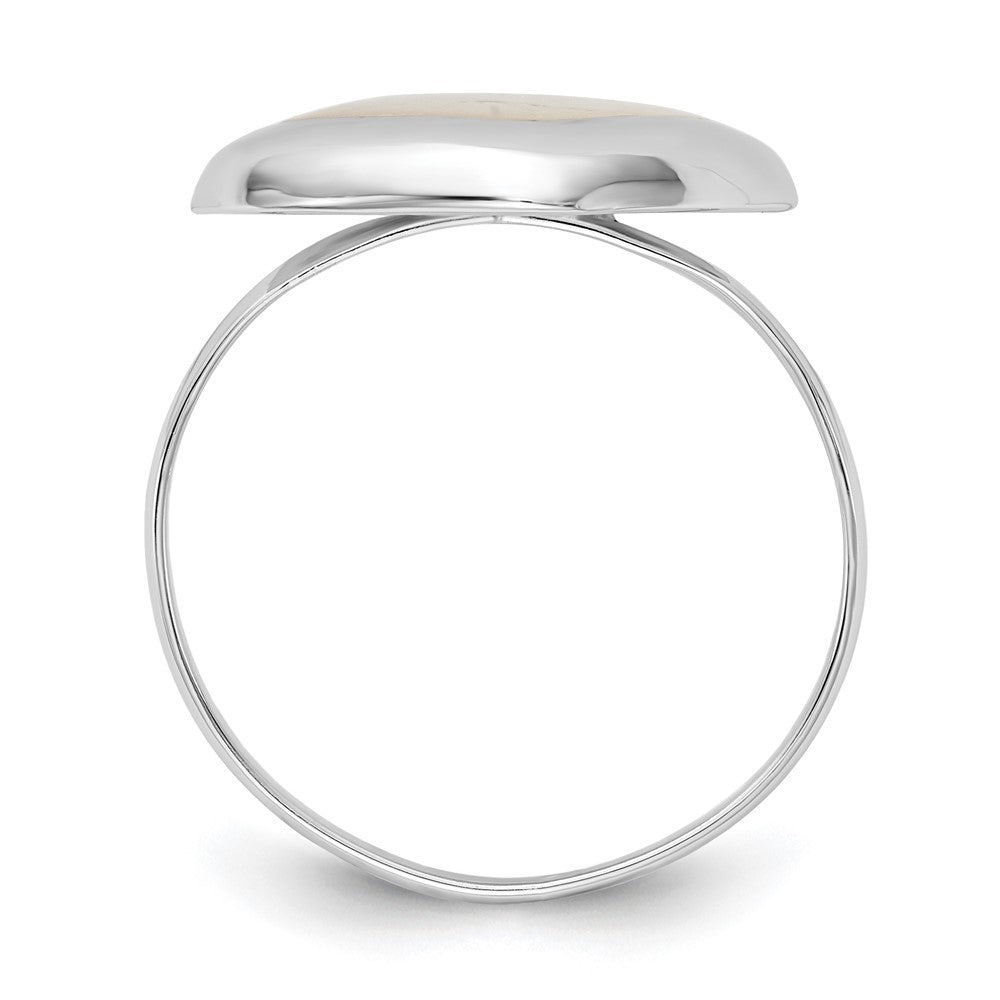 Sterlingsilber Rhodiniert Mond Perlmutt Ring