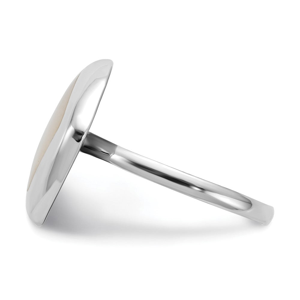 Sterlingsilber Rhodiniert Mond Perlmutt Ring