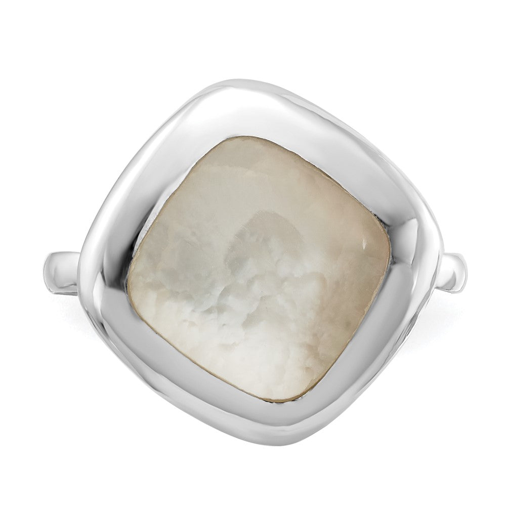 Sterlingsilber Rhodiniert Mond Perlmutt Ring