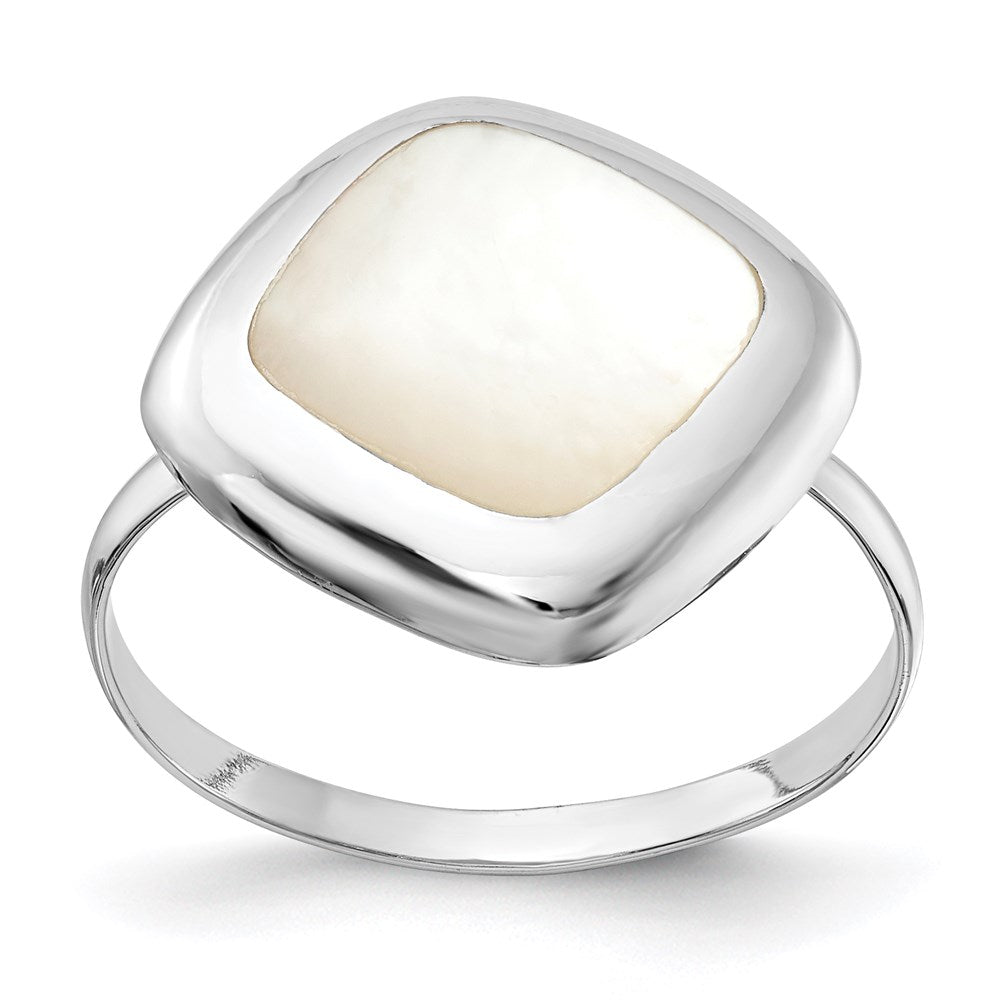 Sterlingsilber Rhodiniert Mond Perlmutt Ring