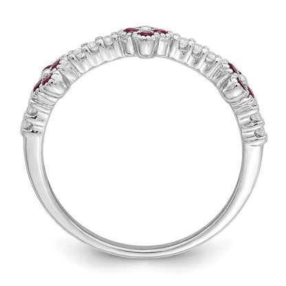 Sterlingsilber Rhodiniert Rot & Klar Zirkonia Ring (size 8 Nur)