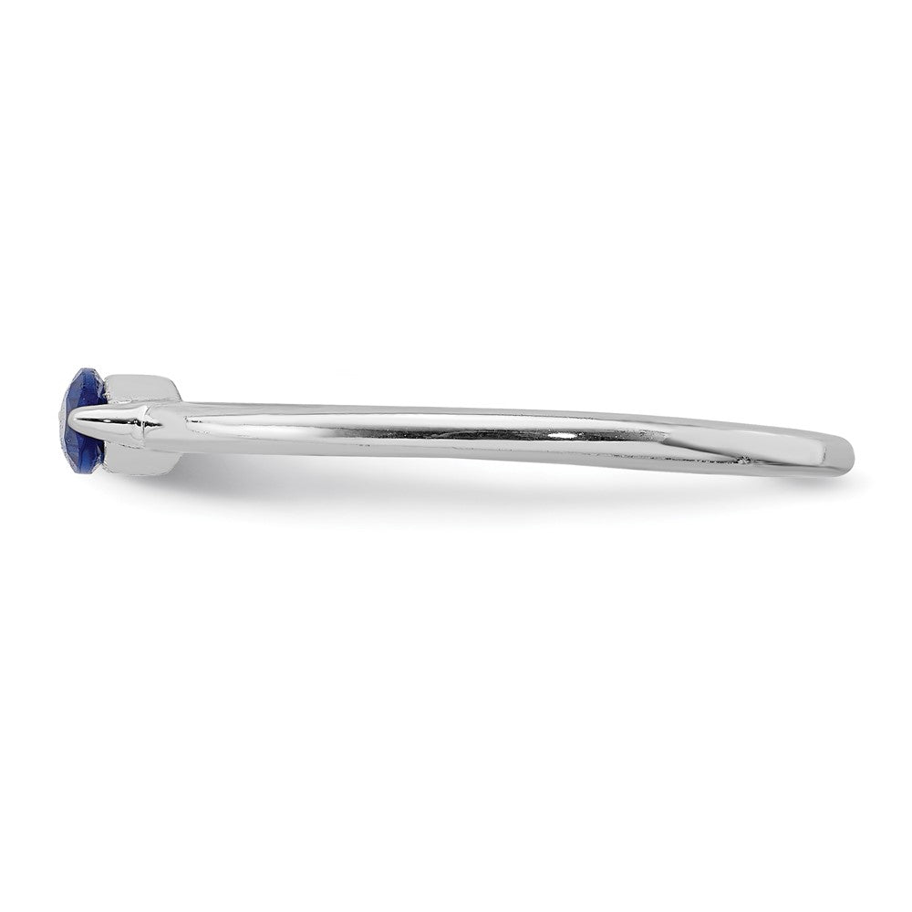 Sterlingsilber Rhodiniert Blau Zirkonia Ring