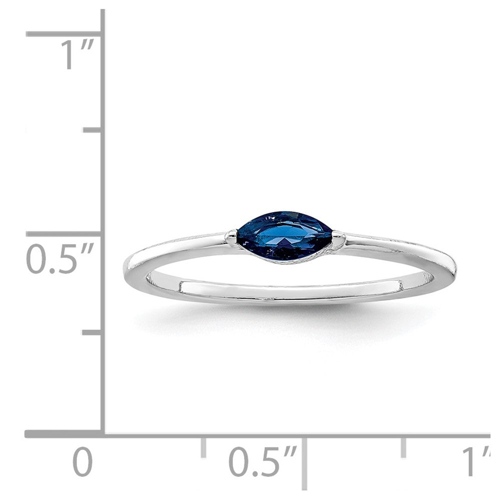 Sterlingsilber Rhodiniert Blau Zirkonia Ring