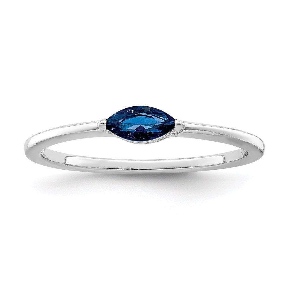 Sterlingsilber Rhodiniert Blau Zirkonia Ring