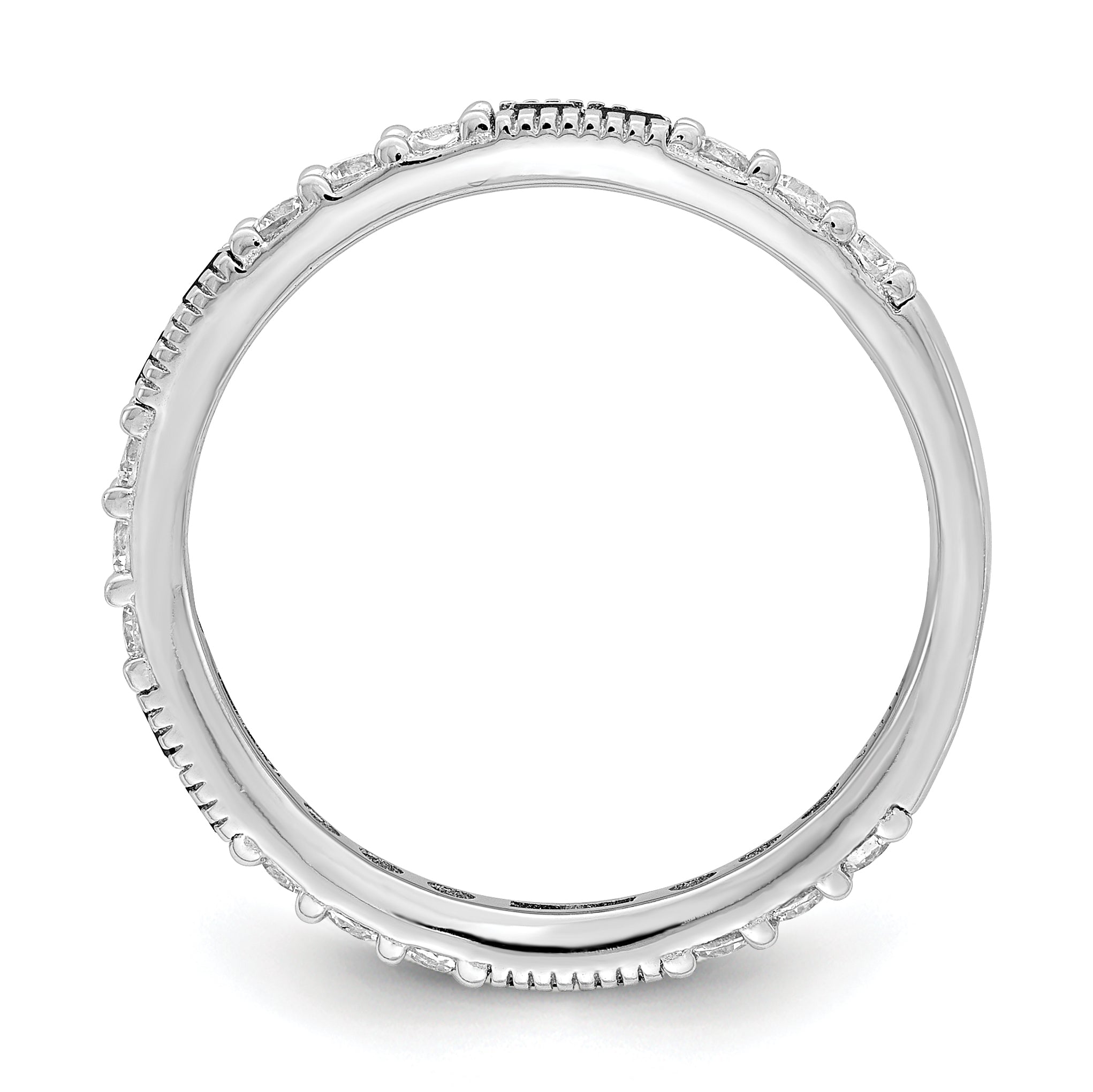 Sterlingsilber Rhodiniert Synthetisch Grün Spinell & Zirkonia Ring