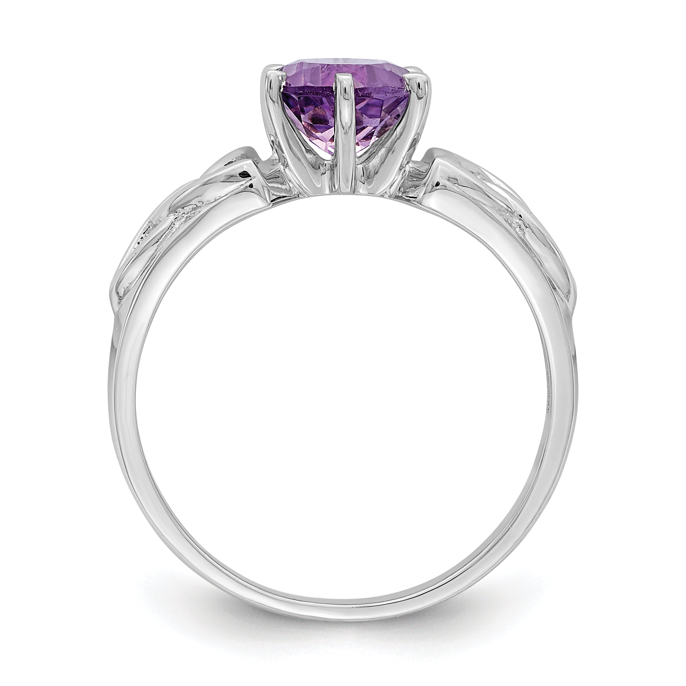 Sterlingsilber Rhodiniert Amethyst Keltisch Dreifaltigkeit Ring