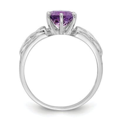 Sterlingsilber Rhodiniert Amethyst Keltisch Dreifaltigkeit Ring