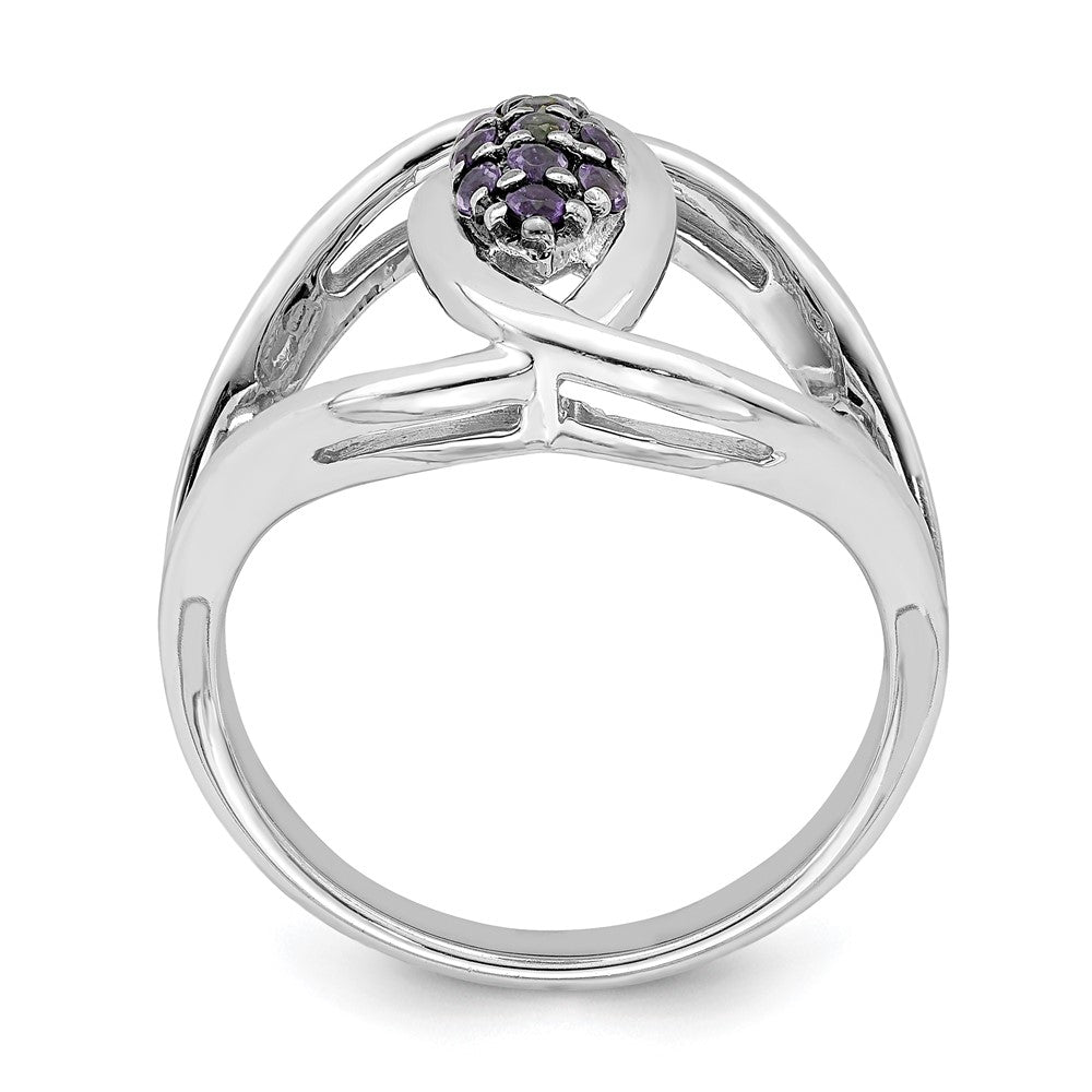 Sterlingsilber Rhod Platin Iolite Ring (size 6 Nur)