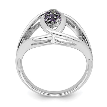 Sterlingsilber Rhod Platin Iolite Ring (size 6 Nur)