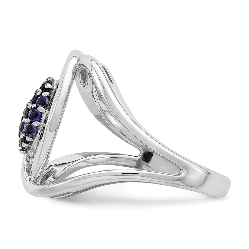 Sterlingsilber Rhod Platin Iolite Ring (size 6 Nur)