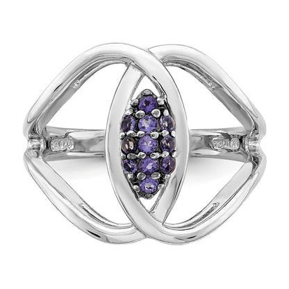 Sterlingsilber Rhod Platin Iolite Ring (size 6 Nur)