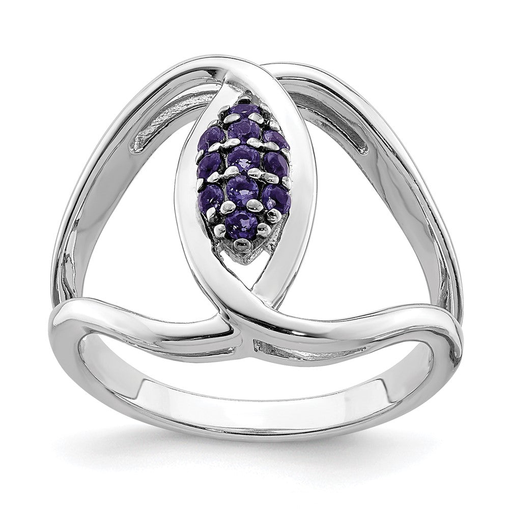 Sterlingsilber Rhod Platin Iolite Ring (size 6 Nur)