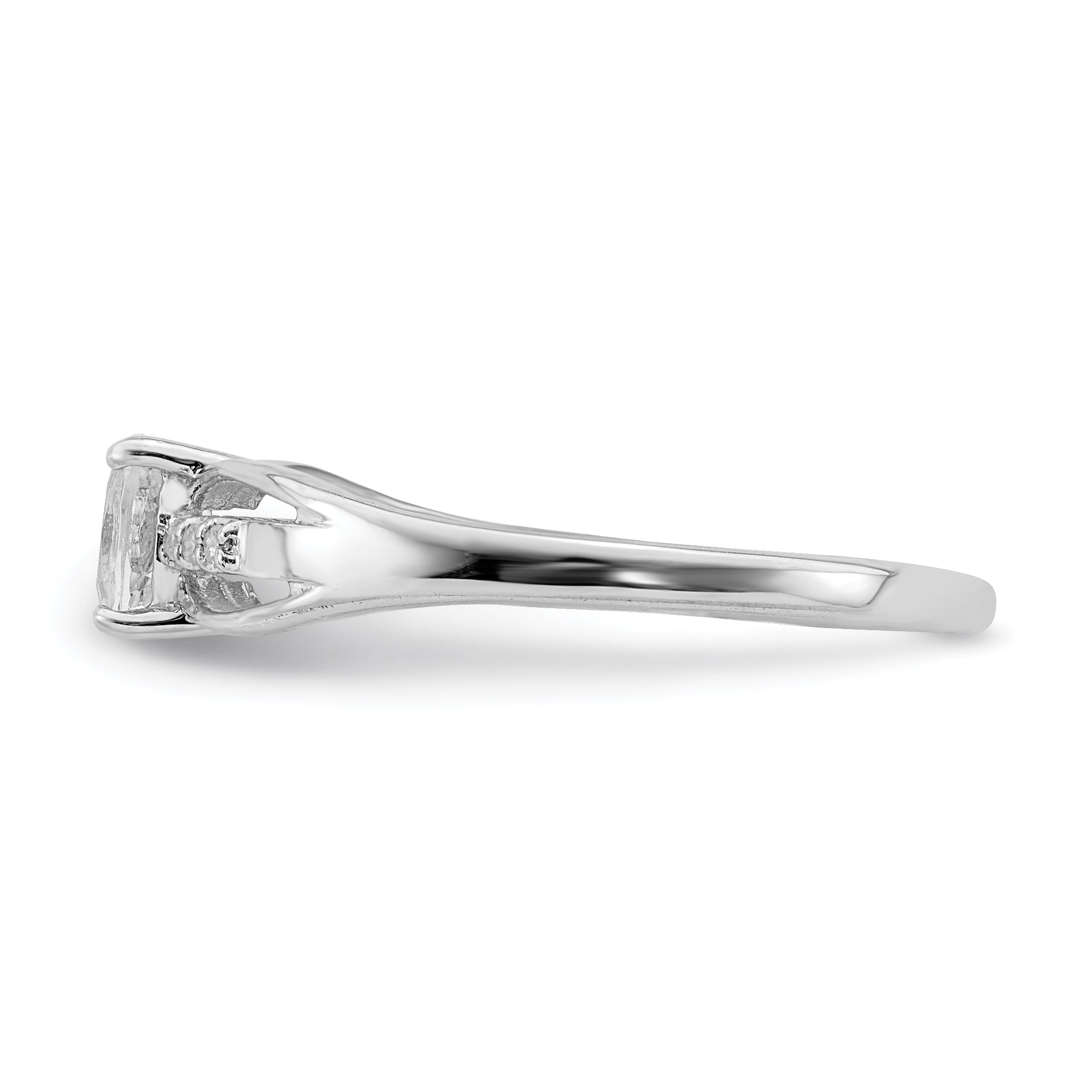 Sterlingsilber Rhodiniert Diamant Weiß Topas Ring