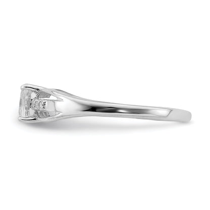 Sterlingsilber Rhodiniert Diamant Weiß Topas Ring
