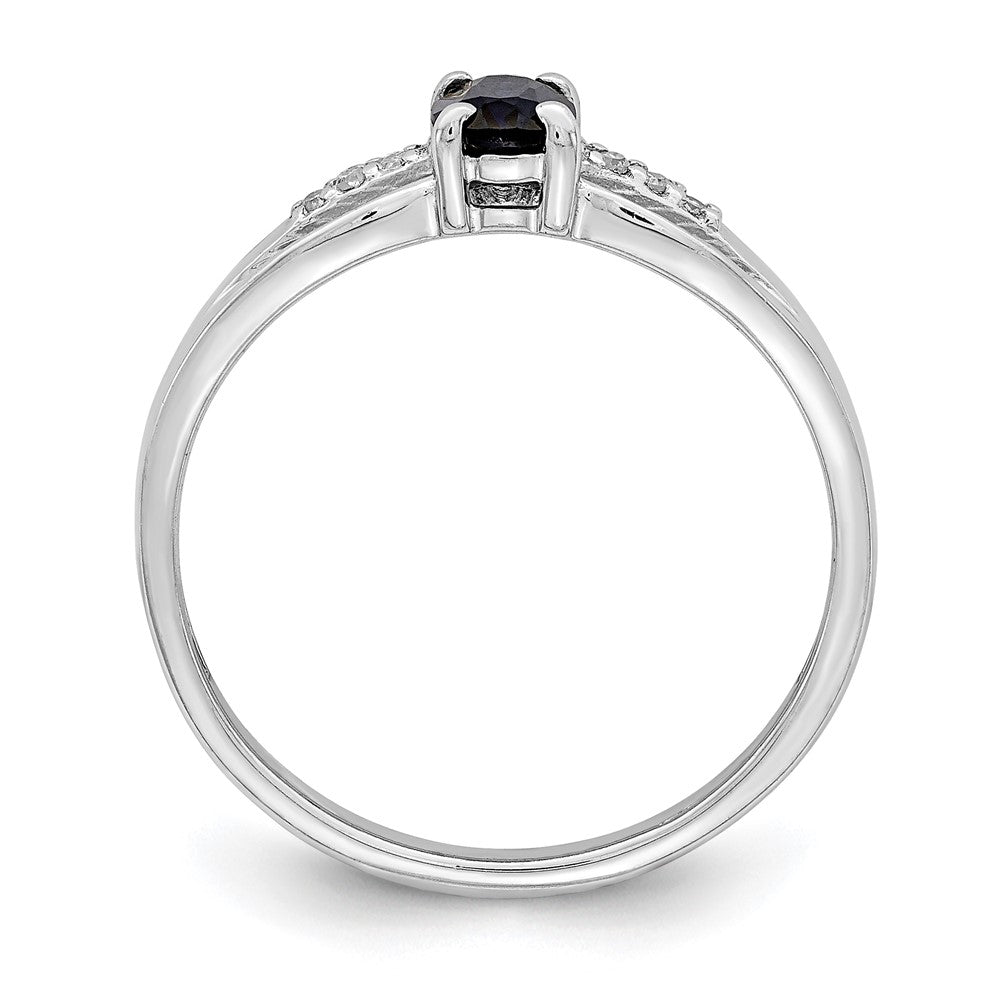 Sterlingsilber Rhodiniert Diamant Erzeugt Saphir Ring