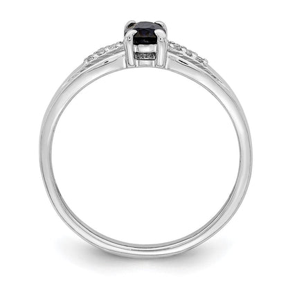 Sterlingsilber Rhodiniert Diamant Erzeugt Saphir Ring