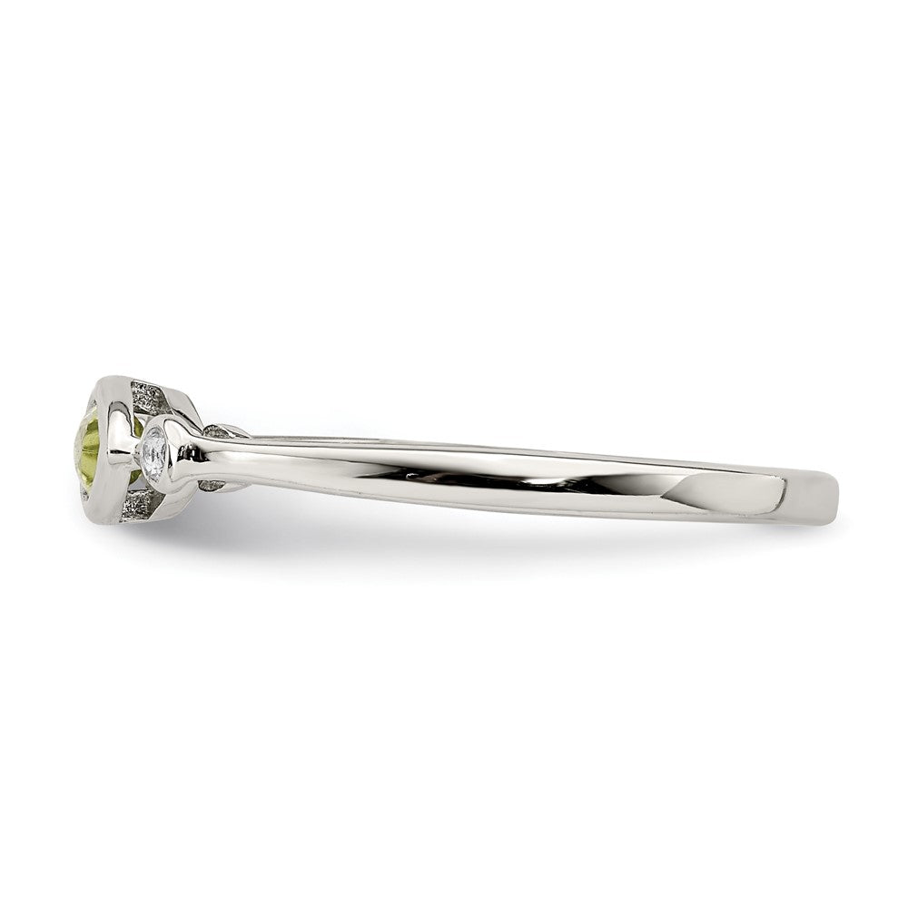 Sterlingsilber Rhodiniert Poliert Peridot und Weiß Topas Ring